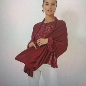 Lilly Pulitzer elegant Red Women's Sweater wrap, lanelle Malbec red, NWTs